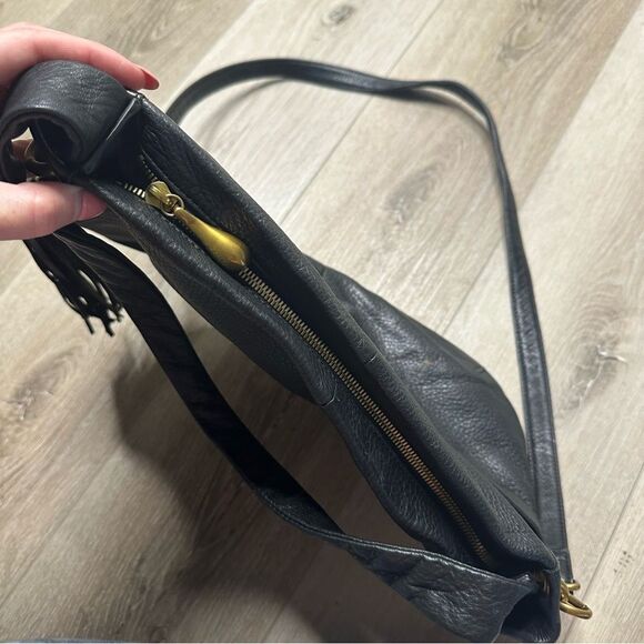 Hobo Inc Black‎ Pebbled Leather Crossbody Shoulder Tote Bag - Picture 3 of 5